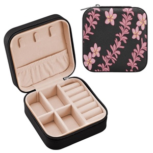Hawaii Pink Flower <b>Mini</b> Gift Necklace Ring PU Leather <b>Storage</b> <b>Box</b> Jewelry Case Organizer Travel Custom Velvet Jewelry <b>Box</b> - Product Image 1