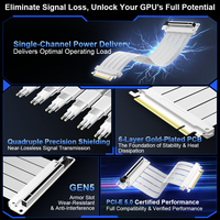 Câble d'extension PCIE X16 ULT-unite personnalisé blanc 20 cm, adaptateur mâle PCIe X16 vers femelle X16 5.0