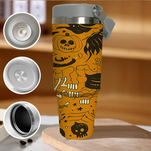 Halloween <span class=keywords><strong>Horror</strong></span> Series 30oz EE. UU. Almacén 2 días de entrega 30oz Acero inoxidable Aislado Taza de café frío Tapa a prueba de derrames Pajita - Product Image 2