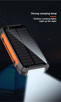 Batterie externe solaire sans fil Li-Polymère 2023 30000mAh Étanche avec lumière LED 10W Double USB Câbles Micro USB Portable pour utilisation en extérieur