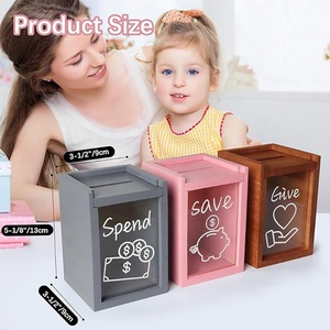 Meilleures ventes : Grande boîte <span class=keywords><strong>de</strong></span> rangement transparente pour monnaie et pièces <span class=keywords><strong>de</strong></span> monnaie, tirelire pour économies en espèces - Product Image 1