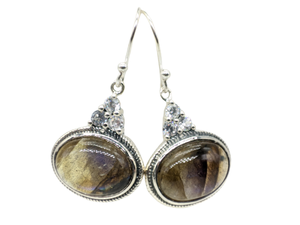 Pendientes de Plata de Ley 925 Hechos a Mano con Piedras Preciosas de Labradorita Natural, Estilo Bohemio Vintage para Mujer, Proveedor Mayorista de Joyería de Plata - Product Image 2