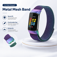 Correa de acero inoxidable para Fitbit Charge 5, correa de malla milanesa magnética, pulsera de repuesto ajustable para oficina y uso diario
