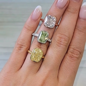 ANSTER Fine Jewelry Bague personnalisée VVS D Radiant Cut 2-5ct Fancy Color Lab Grown Diamond avec IGI Bague en or 18K Design unique - Product Image 1