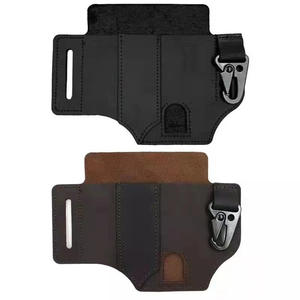 Funda Táctica Work Record de Cuero PU Marrón/Negro para Supervivencia al Aire Libre, Soporte de Cintura para Linterna y Almacenamiento de Herramientas, Tamaño Individual - Product Image 1