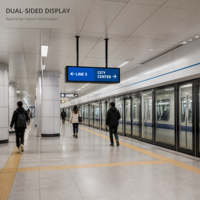 Affichage numérique publicitaire suspendu à double écran étiré LCD pour concours de métro, avec WiFi et CMS Android, pour intérieur