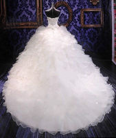 2024 superbe personnaliser robe de princesse africaine Corset chérie Organza volants cathédrale Train grande taille robe de mariée blanche