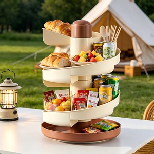 Organizador de Cocina Giratorio de Gran Capacidad, Estante de Almacenamiento de <span class=keywords><strong>Alimentos</strong></span> Multicapa, Estante de Almacenamiento Multifuncional, Soporte para Bolsitas de Té - Product Image 4