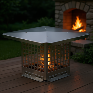 Vevor - Tapa de chimenea de acero inoxidable de 8 x 8 pulgadas con malla ajustable para atrapar chispas, para chimeneas exteriores - Product Image 2