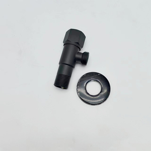 G1/2 Valve triangulaire à filetage noir Valve d'angle épaissie à ouverture rapide Valves de remplissage à grand débit pour eau de lavabo de toilette - Product Image 3