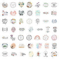 Lot de 50 Autocollants Inspirants Chrétiens, Adhésifs en Vinyle Imperméables Personnalisables, pour Journal, Scrapbook ou Loisirs Créatifs, Thème Jésus Bible