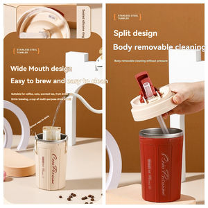 Taza de Café de Acero Inoxidable 304, Taza Portátil de Doble Pared para Estudiantes, Taza para Leche - Product Image 5