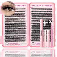 Kit professionnel d'extensions de cils en grappes DIY en gros 20D 30D 50D 60D 80D 100D avec colle et fixateur