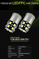 Ampoule LED JIACHI 12V blanche 2W 1156-1157 BA15S/BA15D 18 2835 pour feux de recul, clignotants et feux de stationnement des véhicules neufs