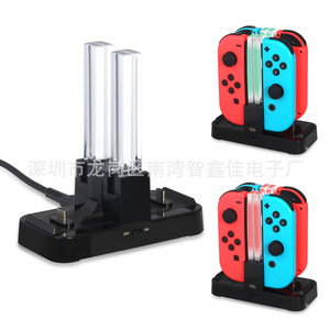 แท่นชาร์จคู่สำหรับคอนโทรลเลอร์ Nintendo Switch แบบ Type C 5V 1000mA พร้อมระบบสั่นสำหรับจอยสติ๊กเกมแพด - Product Image 3