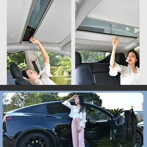 Car Magnetic Sunshade Glass Roof Retractable Sunshades For Tesla Model Y 2024