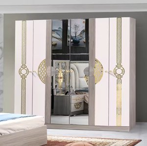 Ensemble de <span class=keywords><strong>Chambre</strong></span> à Coucher Complet 5 Pièces Grand Lit avec Rangement, Structure en Bois Massif, Meuble Moderne de Luxe - Product Image 3