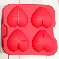 Moule à glaçons en silicone en forme de grand cœur, 8 cavités, cœurs d'amour à fonte lente pour bourbon et cocktails