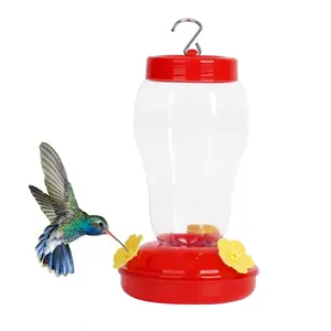 Mangeoire à eau pour oiseaux Mangeoire à colibris suspendue pour jardin extérieur avec fleur en <span class=keywords><strong>plastique</strong></span> et crochet en fer - Product Image 1