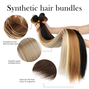 Faisceaux de Cheveux Synthétiques Droits Osseux en <span class=keywords><strong>Fibre</strong></span> Naturelle Premium pour Vendeurs de Cheveux Synthétiques, Tissage Synthétique pour Tresses - Product Image 4