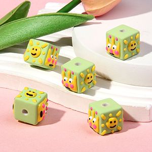 Dessin animé mat peint à la main acrylique perle en vrac Lucite chaîne de téléphone portable bricolage accessoire mixte stylo perle - Product Image 5