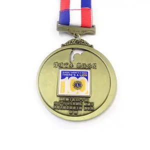 थोक धातु पदक स्कूल खेल प्रतियोगिता पुरस्कार प्रशस्ति पुरस्कार सोना, चांदी और तांबा इंद्रधनुष डोरी