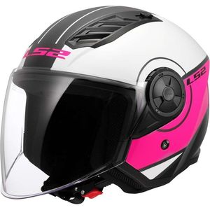 Casco Jet Ls2 Airflow II Bianco Fucsia Nero Rosa M, Casco Moto in Termoplastica - Product Image 1