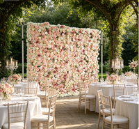 Mur de fleurs artificielles en tissu portable, rose multicolore, pour décoration de mariage, événement ou photomaton