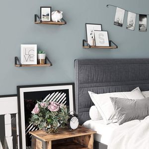 Assortiment <span class=keywords><strong>de</strong></span> 3 étagères flottantes marron, vintage, pour salon, salle <span class=keywords><strong>de</strong></span> bain, <span class=keywords><strong>cuisine</strong></span>, industriel et rustique, support mural - Product Image 6