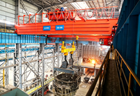 Grue de fonderie métallurgique à double poutre de type YZ 100/20 tonnes pour levage de cuves et de fûts à acier
