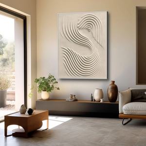 Art mural moderne neutre Wabi Sabi, grande peinture abstraite verticale aux tons terreux sur toile pour la maison et la galerie - Product Image 6