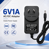 Adaptateur secteur mural AC/DC 6V 1A 6W personnalisable pour AU/UK/EU/US, 100-240V 50/60Hz