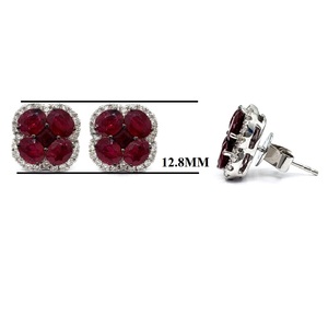 Boucles d'oreilles à clous fins pour anniversaire, bijou à la mode, en diamant naturel, rubis, blanc, or 18k, Design populaire OEM, nouveau style, - Product Image 2