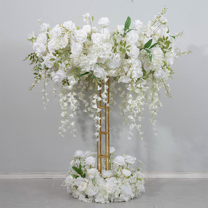 Nuevo Centro de Mesa de Flores Artificiales de Seda en Forma de Rueda de la Fortuna Roja para Decoración Floral de Mesa de Comedor para Bodas y Fiestas - Product Image 2