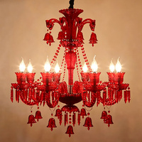 Lustre en cristal de verre violet européen personnalisé, luminaire suspendu décoratif pour salle d'événements, hôtel, décoration de chambre à thème