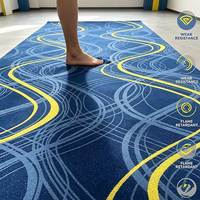 Tapis abstrait à lignes courbes, multicolore, motif nuage doré, en nylon et latex, antidérapant, pour couloir d'hôtel, hall, lieu de divertissement