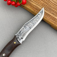Couteau de chasse, couteau portable pour la manipulation de la viande en extérieur, couteau multi-usage pour la viande, couteau de découpe pour le camping et le barbecue, petit couteau droit