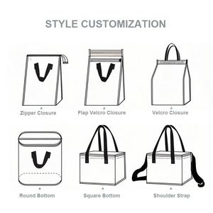 Waterproof Recyclable Non Woven Bag Thermal Insulated Food Non Woven Tote Bag Aluminum Foil Flat Folding Cooler Bag Custom Logo - Product Image 2