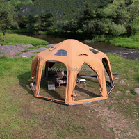 Nouvelle tente de camping gonflable automatique ronde kaki populaire pour le glamping en plein air