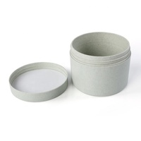 Pot de paille de blé à double paroi brun pâle emballage biodégradable et écologique, pot de crème et de masque vide 8oz avec couvercles ronds