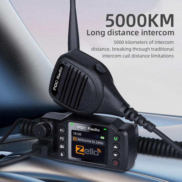 Vehicle-Mounted Long Range Walkie Talkie Two Way Radio Intercom Global Coverage SIM Card Android 4G POC Car Radio