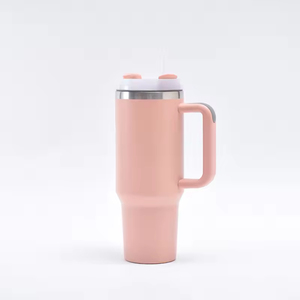 40oz Stainless Steel Vacuum Insulated Travel Tumbler <b>with</b> Handle and Lid <b>Straw</b> Included Eco-Friendly - Product Image 4