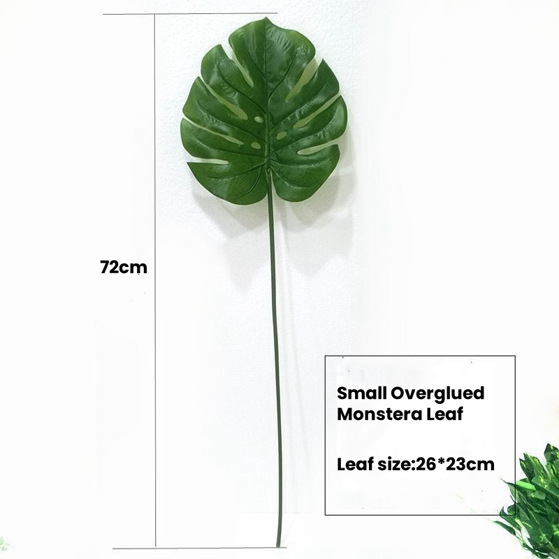 3# Green Long Stem Monstera Leaf-72cm