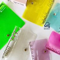 Carnet à spirales A5 A6 A7 en PVC pailleté, reliure rechargeable avec 6 anneaux, fermeture à bouton-pression, classeur à feuilles mobiles