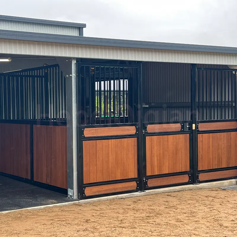 3 m X 2.2 m Wood Horse Stable Stall Fronts Swing Door Boarding Box Horse Stall Panels