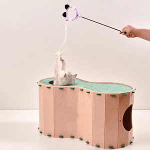 Premium Large Cat Cave <b>Bed</b> – Foldable Polyester Felt, Soundproof Enclosed Hideaway for Kittens & Pets - Product Image 3