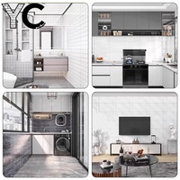 Autocollants muraux décoratifs en PVC auto-adhésifs gris, imperméables, résistants à l'huile, géométriques modernes, pour la décoration de la cuisine, de la villa et de la maison, 30x30cm