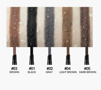Nouveautés crayon à sourcils cosmétique flexible durable imperméable 2-en-1 avec 5 couleurs