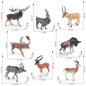 Modèle de <span class=keywords><strong>faune</strong></span> de simulation : Wildebeest, Antilope, Serval de montagne, Chèvre à cornes torsadées, Cerf faule mâle, Décoration de table - Product Image 5