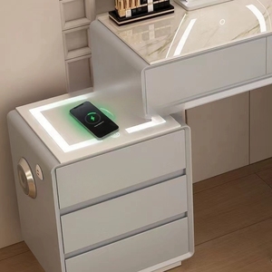 Nuevo Tocador Sencillo con Espejo LED, Muebles de Dormitorio, Tocador de Lujo Moderno para Maquillaje con Espejo LED - Product Image 2